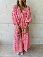 Red Zigzag Tiered Dress