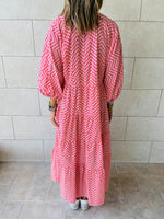 Red Zigzag Tiered Dress
