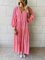 Red Zigzag Tiered Dress