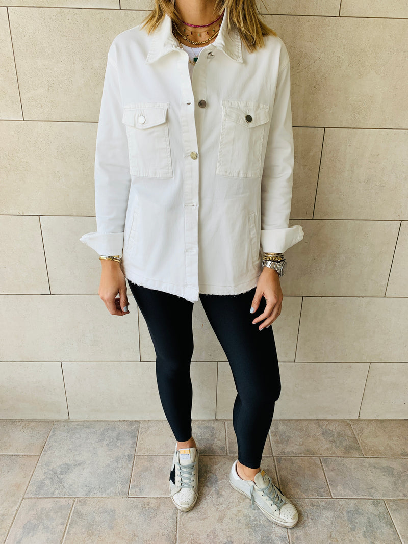 White Denim Overshirt Shacket