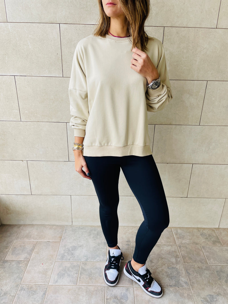 Beige Basic Sweatshirt