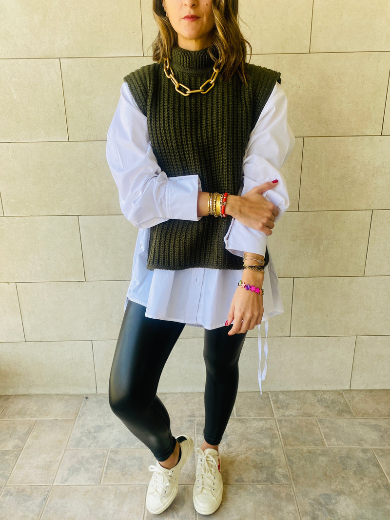 Olive Open Side Vest
