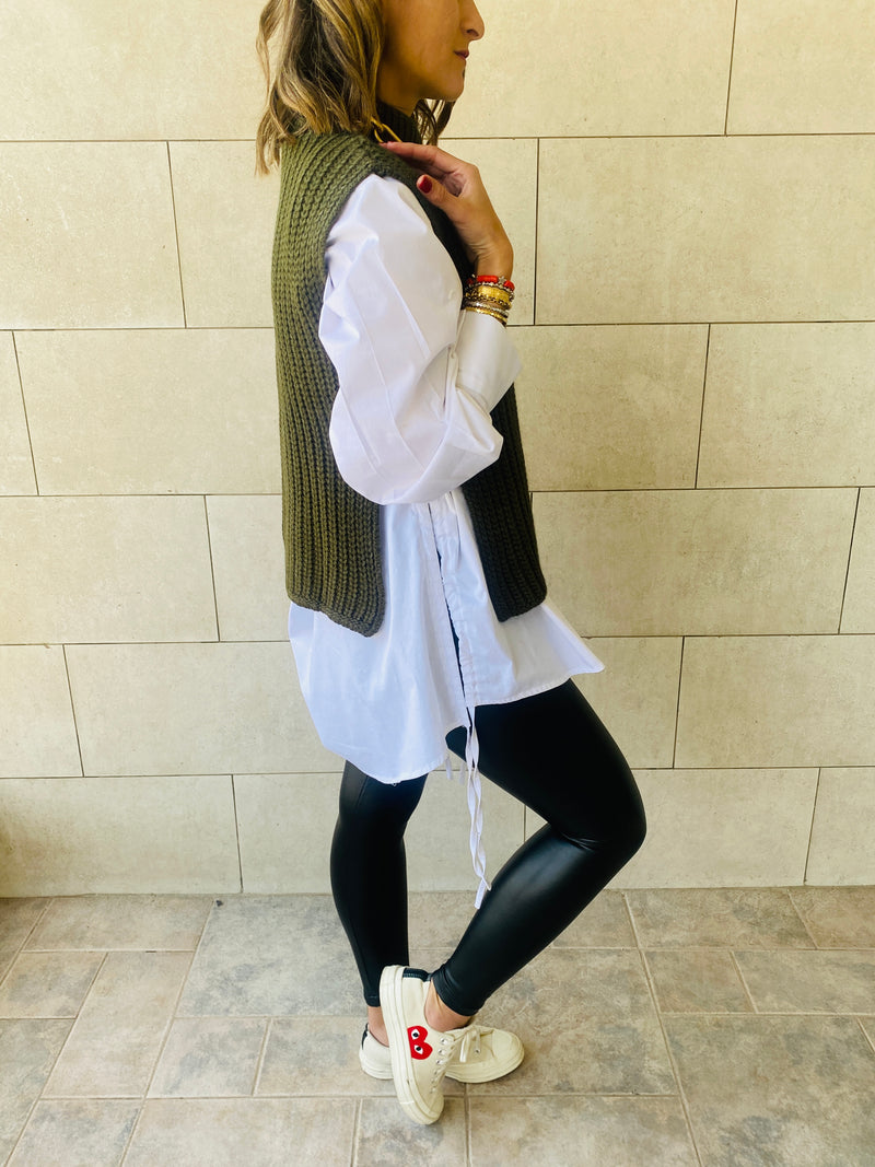 Olive Open Side Vest