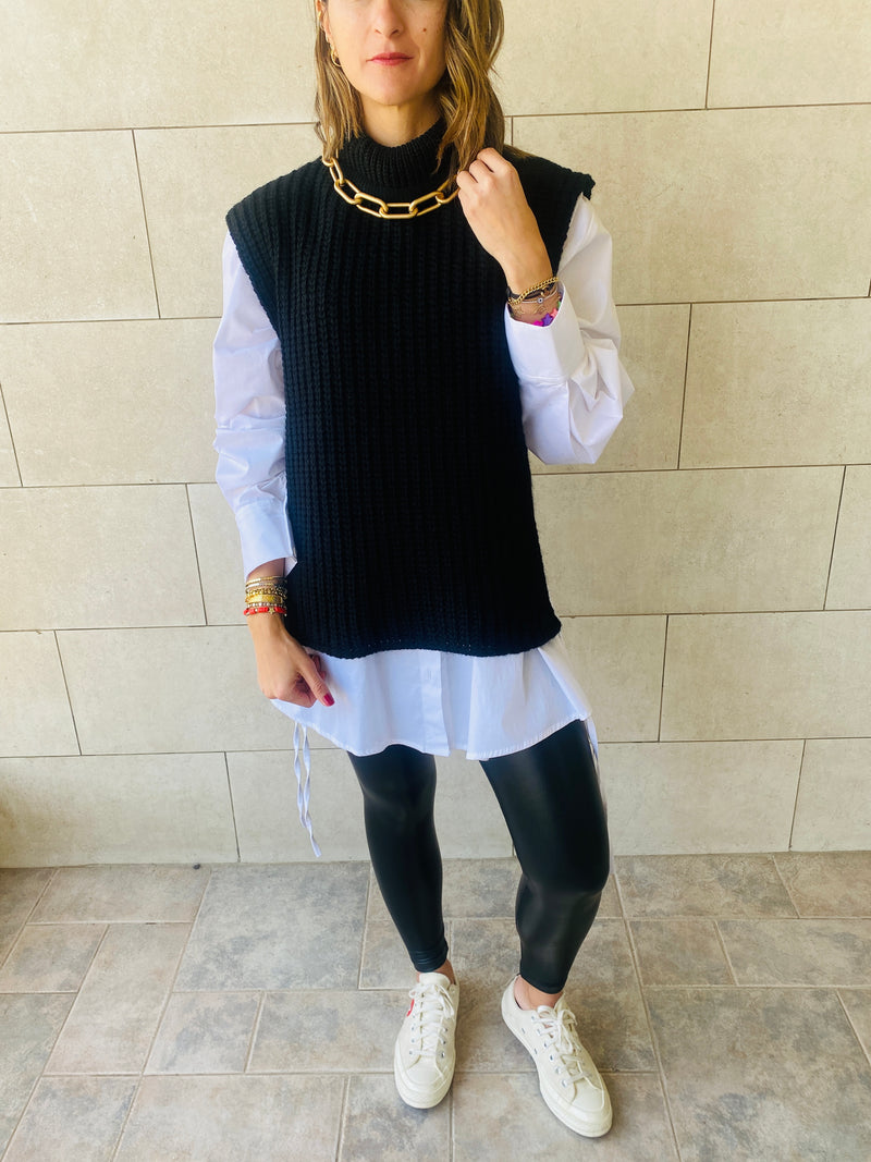Black Open Side Vest