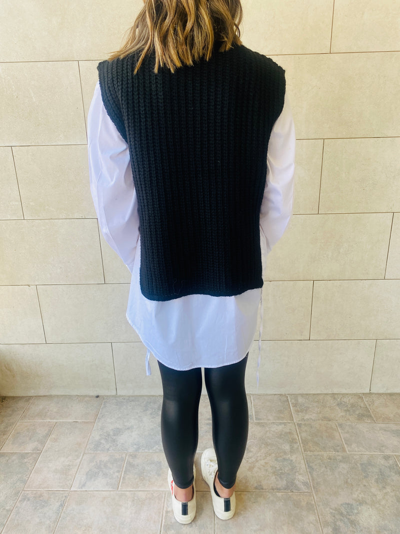 Black Open Side Vest