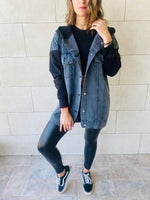 Grey Denim Hoodie