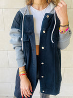Black Denim Hoodie