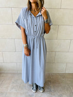Grey Drawstring City Dress