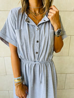 Grey Drawstring City Dress