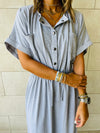 Grey Drawstring City Dress