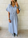 Grey Drawstring City Dress