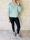 Sage Frayed Edgy Cropped Sweatshirt