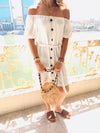 White Puff Bardot Dress