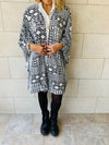 Monochrome Tribal Knit Kimono