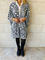 Monochrome Tribal Knit Kimono