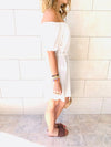 White Puff Bardot Dress