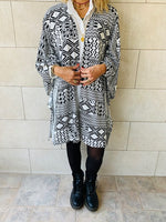 Monochrome Tribal Knit Kimono