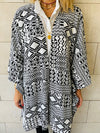 Monochrome Tribal Knit Kimono