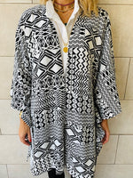 Monochrome Tribal Knit Kimono
