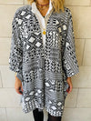 Monochrome Tribal Knit Kimono