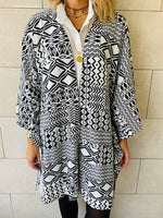 Monochrome Tribal Knit Kimono
