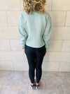 Sage Frayed Edgy Cropped Sweatshirt