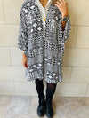 Monochrome Tribal Knit Kimono