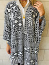 Monochrome Tribal Knit Kimono