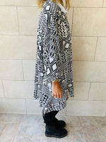 Monochrome Tribal Knit Kimono
