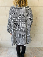 Monochrome Tribal Knit Kimono