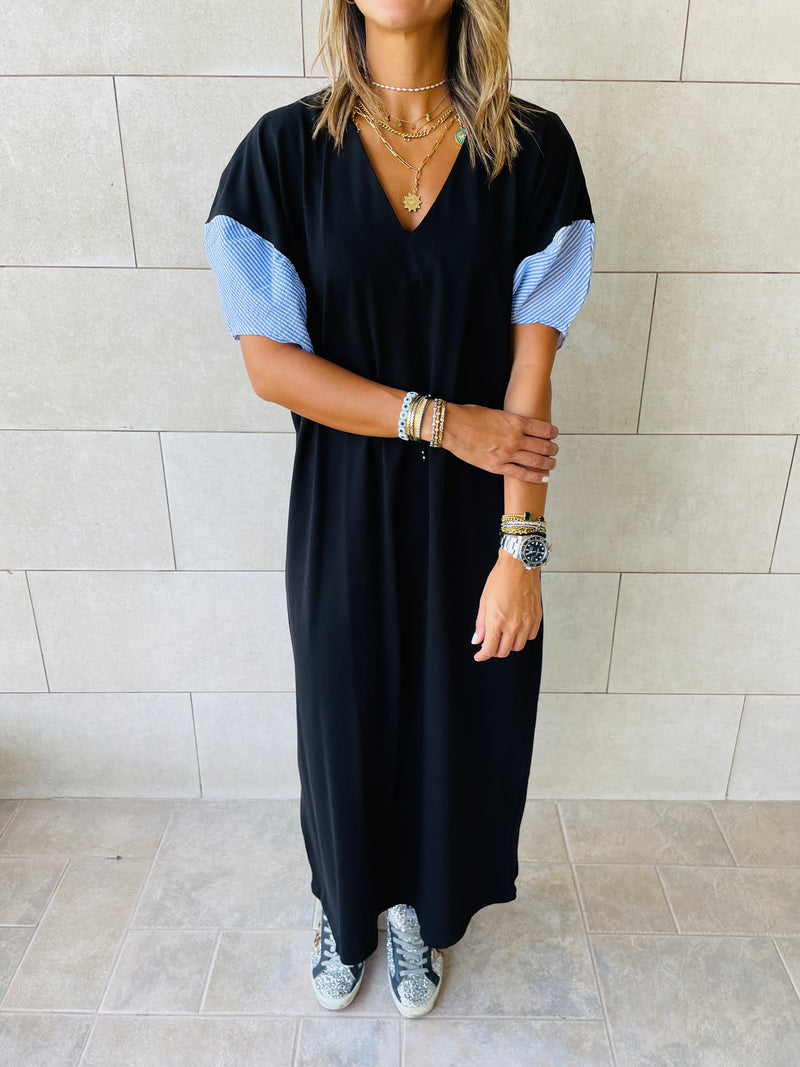 Black Slink Shoulder Dress