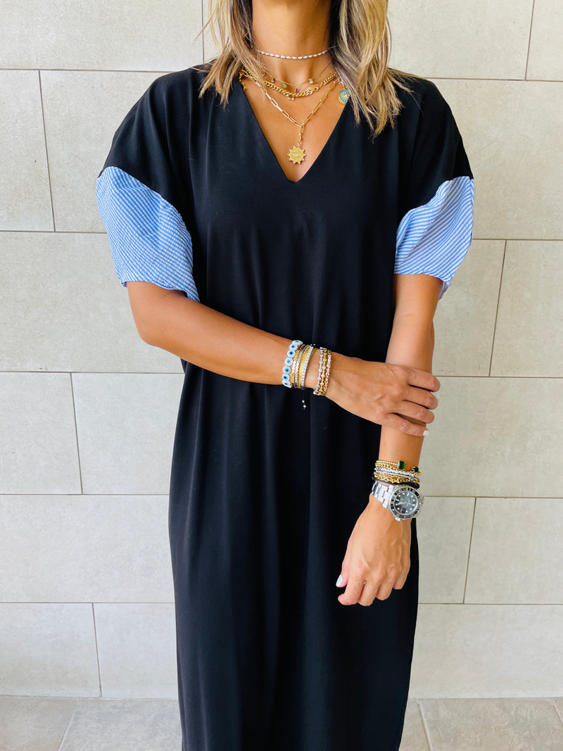 Black Slink Shoulder Dress