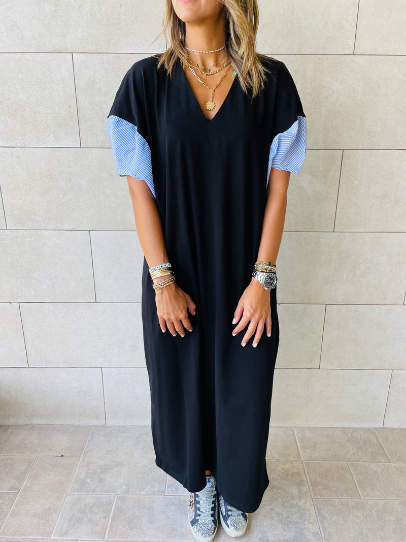 Black Slink Shoulder Dress