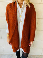 Rust Shawl Knit Vest