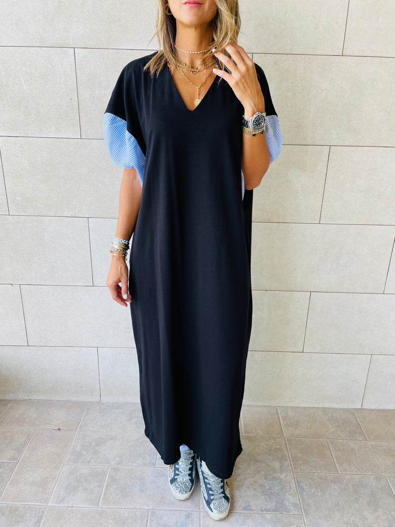 Black Slink Shoulder Dress
