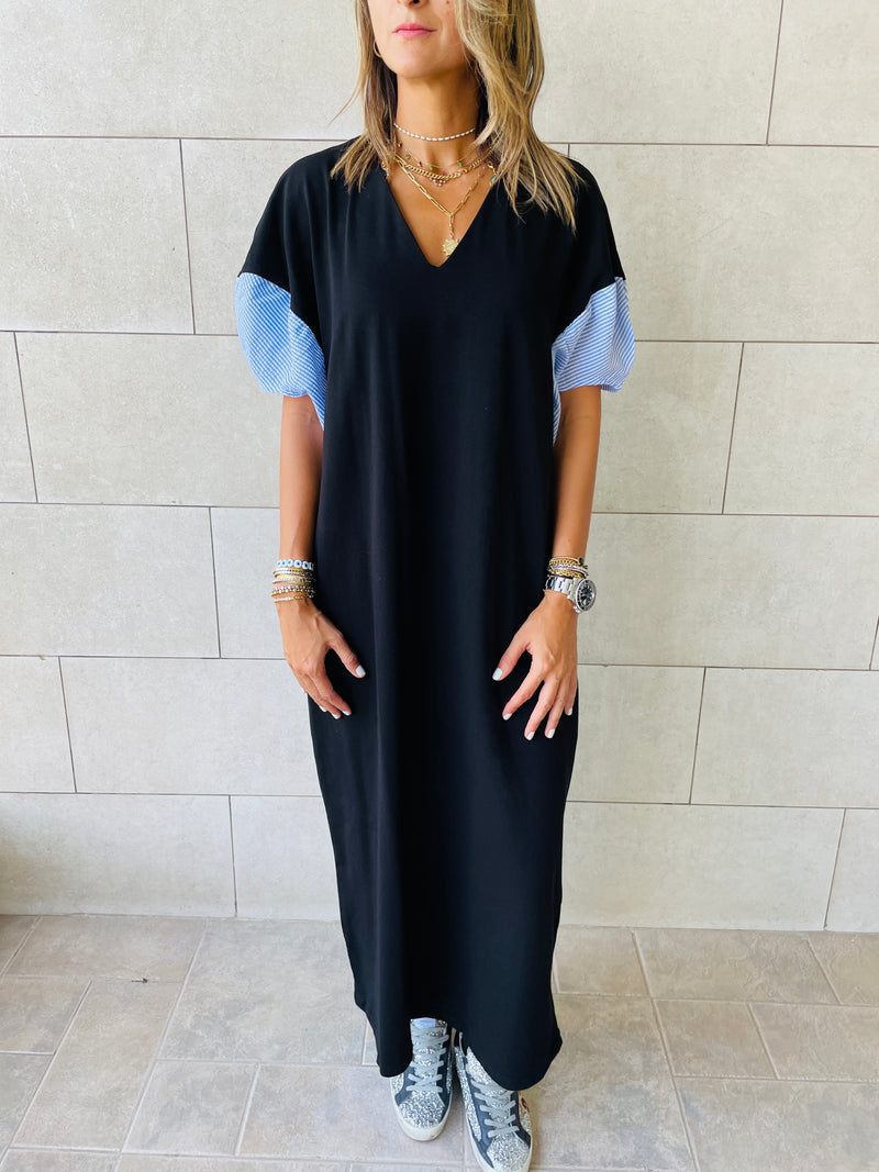 Black Slink Shoulder Dress