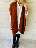 Rust Shawl Knit Vest