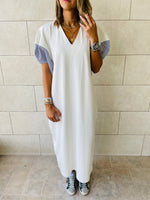 White Slink Shoulder Dress