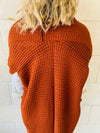 Rust Shawl Knit Vest