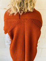 Rust Shawl Knit Vest