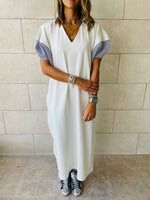 White Slink Shoulder Dress