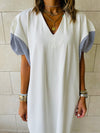 White Slink Shoulder Dress