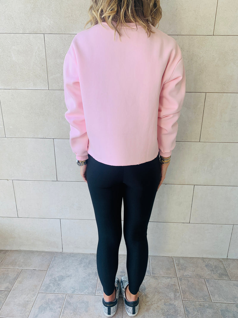 Rosie Frayed Edgy Cropped Sweatshirt