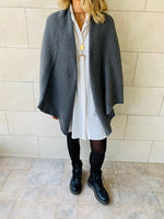 Charcoal Shawl Knit Vest