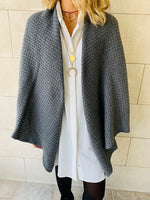 Charcoal Shawl Knit Vest