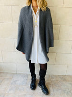 Charcoal Shawl Knit Vest