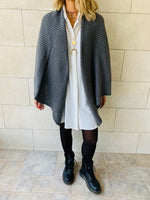 Charcoal Shawl Knit Vest