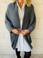 Charcoal Shawl Knit Vest