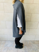Charcoal Shawl Knit Vest