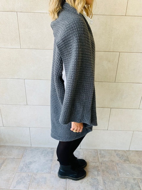 Charcoal Shawl Knit Vest